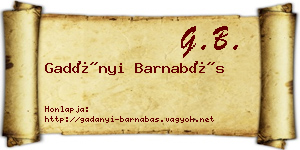 Gadányi Barnabás névjegykártya