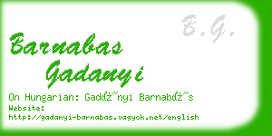 barnabas gadanyi business card